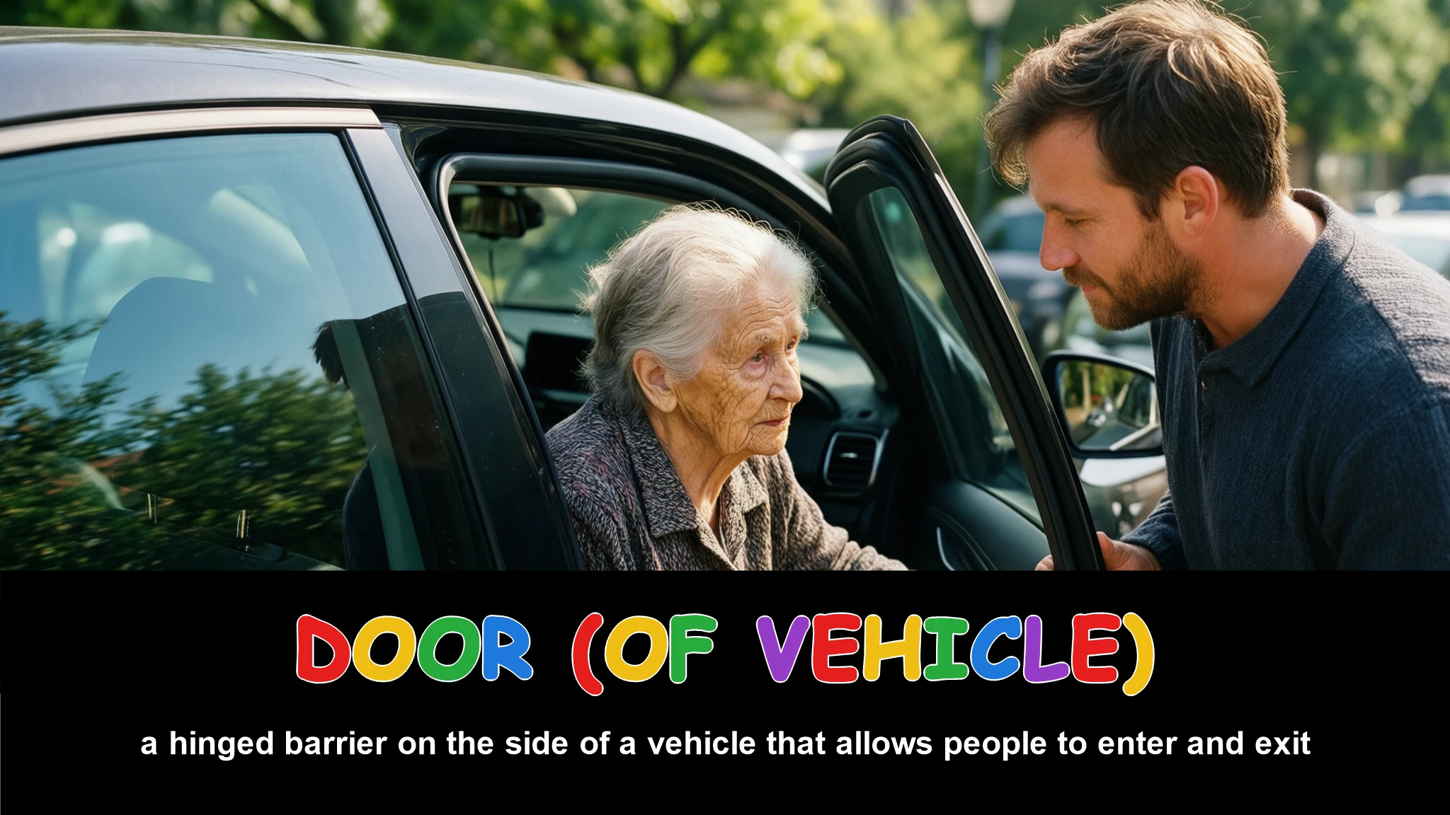 English Illustration for door (of vehicle)